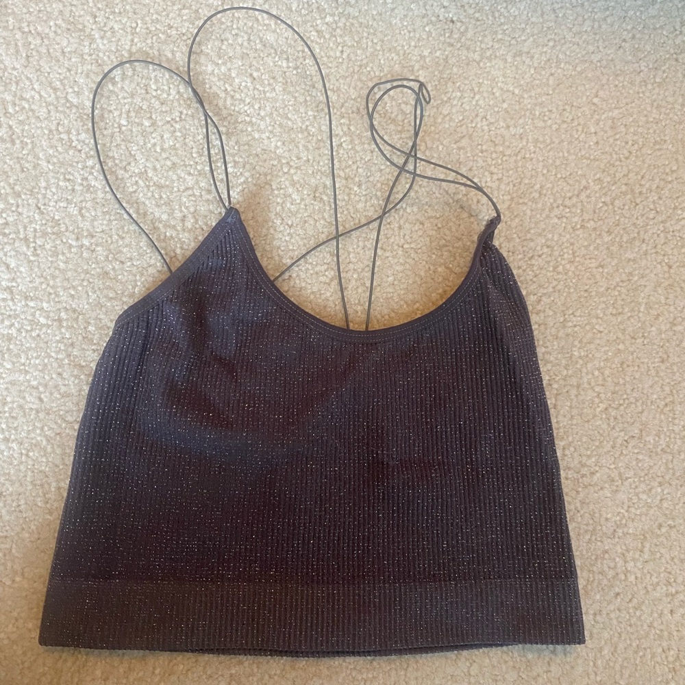Urban Outfitters Sparkly crop top with spaghetti straps